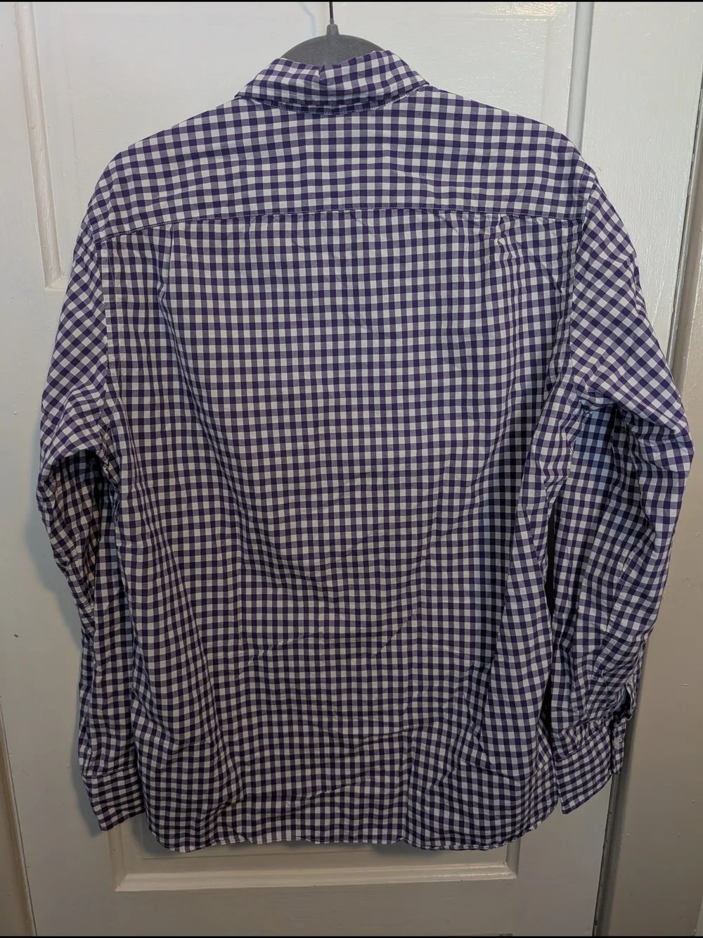 Preppy Cotton Purple & White Gingham Button-Down Shirt J. Crew Classic Fit